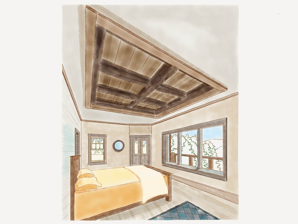 Beams in Bedroom