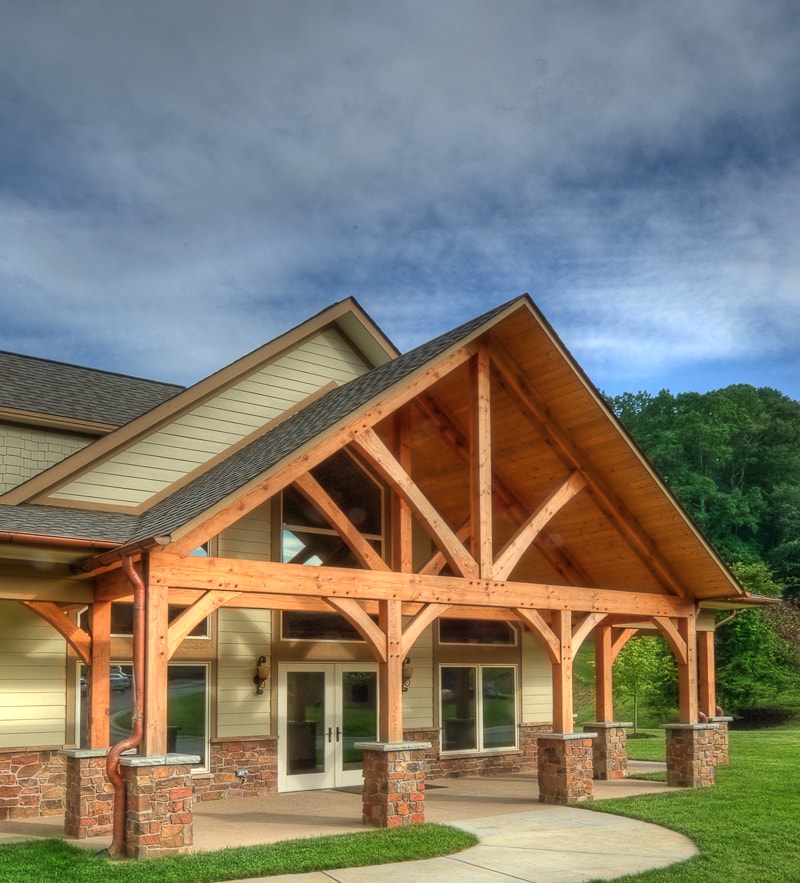 Commercial Timber Frame Front Entry