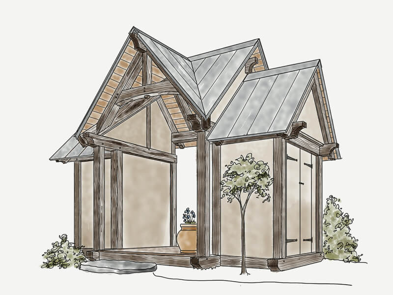 Japenese Tea House, Garden Shed Timber Frame Japanese tea house