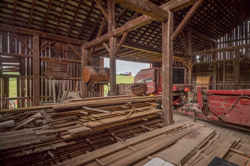 hand hewn oak barn