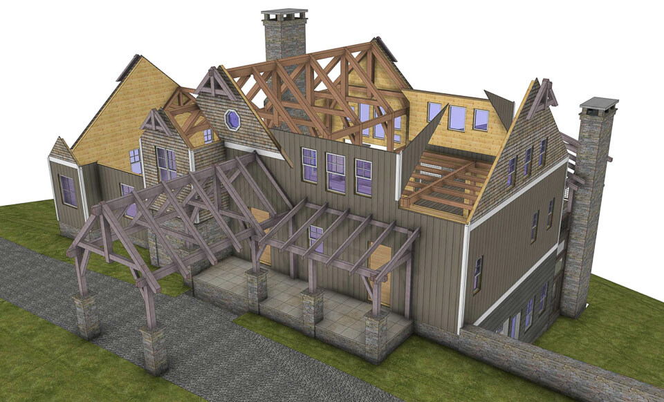 hybrid timber frame home