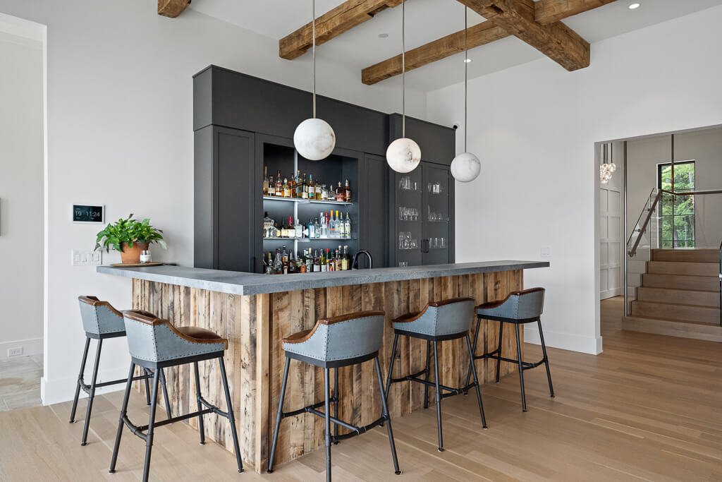 Modern farmhouse bar area