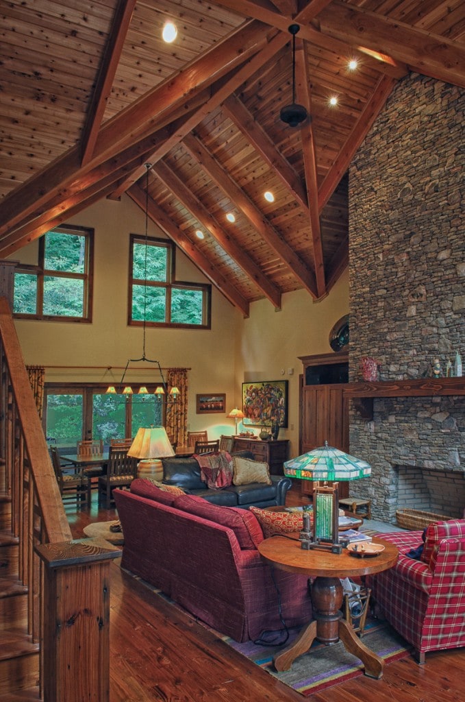 timber frame great room radio frequency kiln dry douglas fir